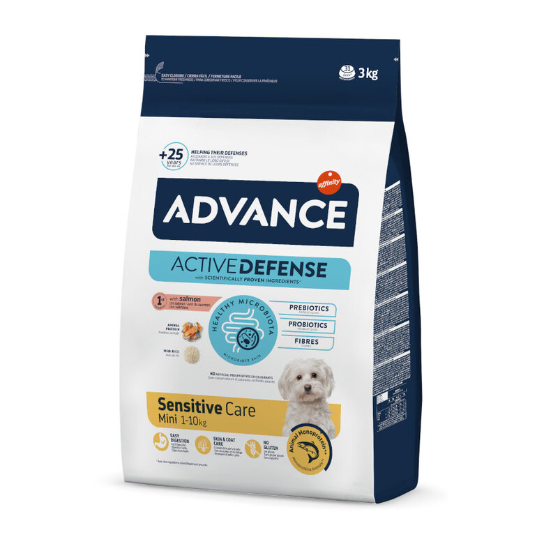 Advance Active Defense Mini Sensitive Salmón y Arroz pienso para perros 3 kg